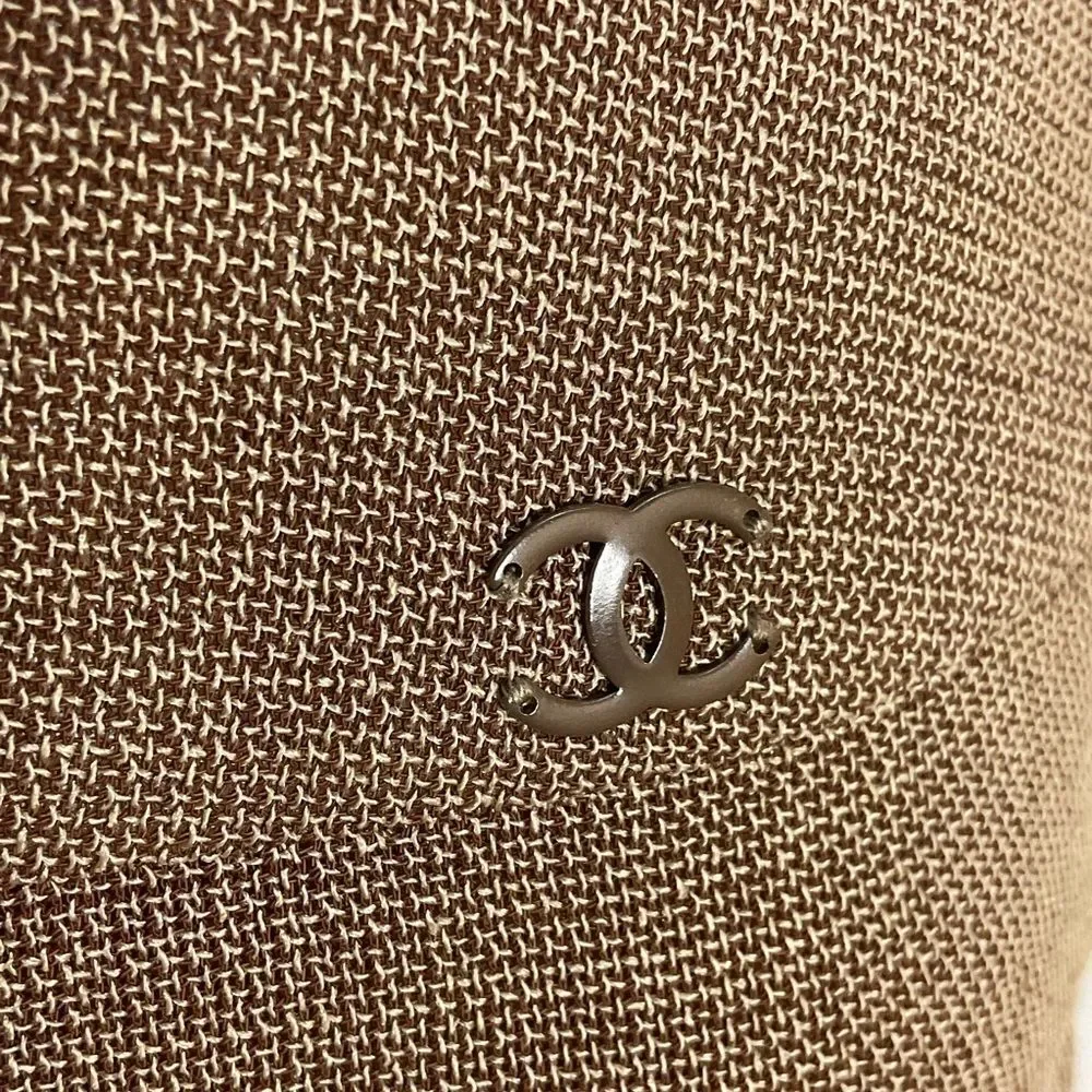 Chanel Vintage Tan Knit Silk Lined High-Waisted Pencil Skirt 4 EUR 36